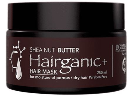 Маска с маслом Ши для увлажнения пористых, сухих волос HAIRGANIC+ SHEA NUT BUTTER MASK, 250 мл