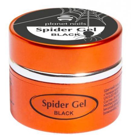 Planet Nails, Гель-паутинка Spider Gel, 5 гр (4 цвета), 5 гр, черная