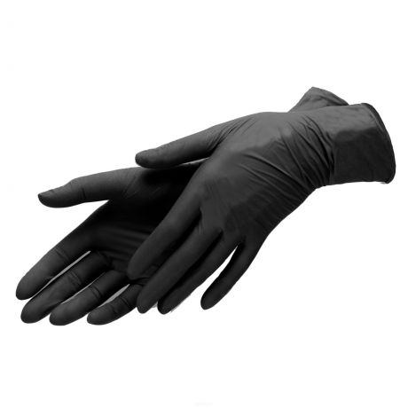 Planet Nails, Перчатки нитриловые, черные, 100шт/уп (2 размера), 100 шт/уп, размер S
