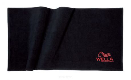 Полотенце черное с вышитым логотипом Wella 50х100 см