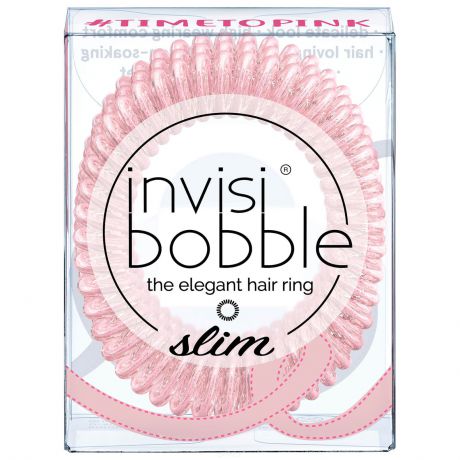 Резинка для волос SLIM Time To Pink, мерцающий розовый, 3 шт/уп