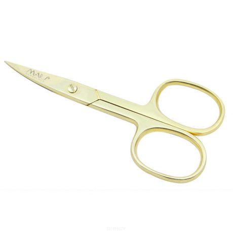 Ножницы для ногтей, полностью золотое покрытие, изогнутое лезвие, 1100-01G, размер 3.5" 8.9 см