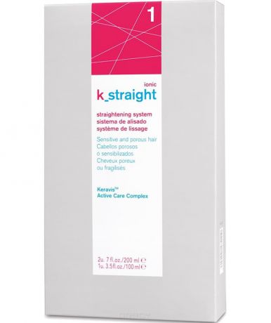 Комплект для выпрямления волос K_Straight ionic "1" (Крем д/выпр.200мл, Бальз.нейтр.200мл, Лосьон термич.100мл)