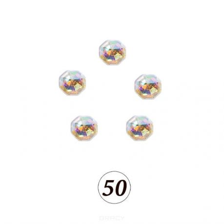Planet Nails, Цветные фигурные стразы в ассортименте (76 видов), 5 шт/уп №50