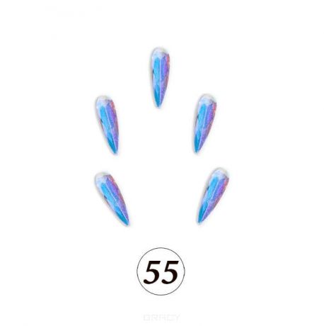 Planet Nails, Цветные фигурные стразы в ассортименте (76 видов), 5 шт/уп №55