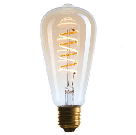 Лампа светодиодная филаментная диммируемая E27 4W 2200K золотая 056-977