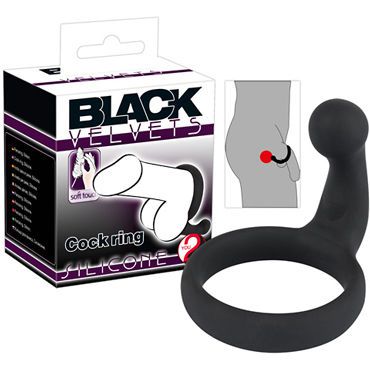 You2Toys Black Velvets Cock Ring, черное Кольцо для пениса-анальный стимулятор