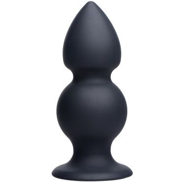 Tom of Finland Weighted Silicone Anal Plug, черная Анальная пробка из двух шариков