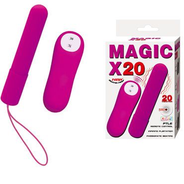 Baile Magic X20, фиолетовая Длинная вибропуля с дистанционным управлением