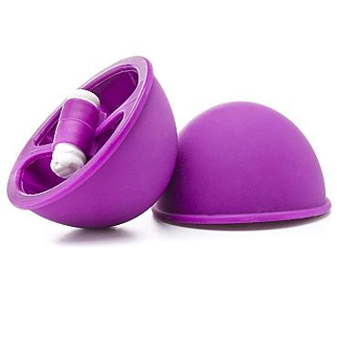 Shots Toys Vibrating Suction Cup, фиолетовые Вакуумные стимуляторы для груди