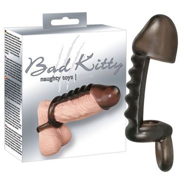 Bad Kitty Penis Hodenringe, черная Насадка на пенис с гребнем