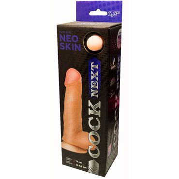 Bioclon Cock Next 6,6", телесный Фаллоимитатор реалистик с мошонкой на присоске