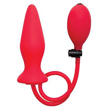 Ouch! Inflatable Silicone Plug, красная Расширяющаяся анальная пробка
