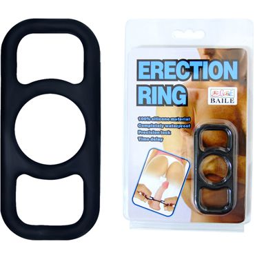 Baile Erection Ring, черное Эрекционное кольцо с петлями по бокам