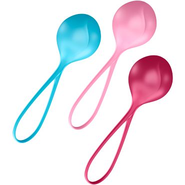Satisfyer Balls C03 single, голубой/красный/розовый Набор из 3 вагинальных шариков