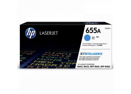 Тонер-картридж HP LaserJet 655A голубой (CF451A)