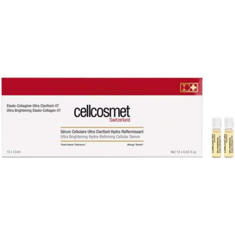 Cellcosmet & Cellmen Клеточная сыворотка с эластоколлагеном Ультраяркий тон Клеточная сыворотка с эластоколлагеном Ультраяркий тон, 4 амп.х 1,5 мл