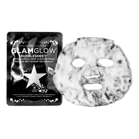 GlamGlow BUBBLESHEET Очищающая тканевая маска для лица