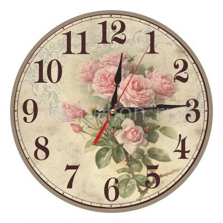 Настенные часы Акита (40 см) Розы C40-15