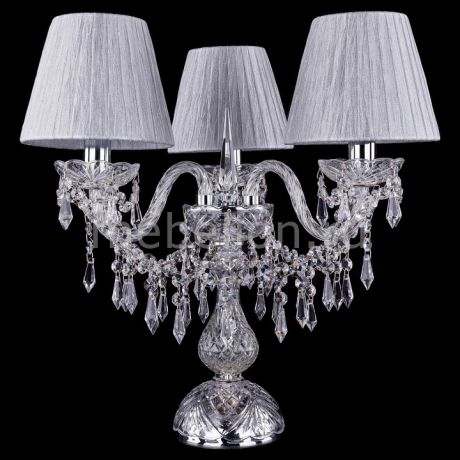 Настольная лампа декоративная Bohemia Ivele Crystal 1403L/3/141-39/Ni/SH6-160
