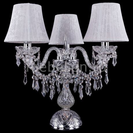 Настольная лампа декоративная Bohemia Ivele Crystal 1403L/3/141-39/Ni/SH41-160