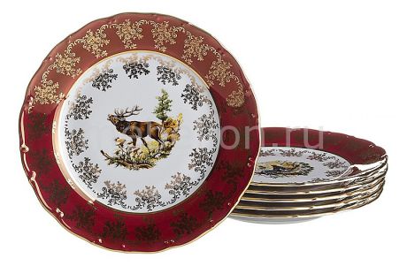 Набор тарелок плоских АРТИ-М Набор из 6 тарелок плоских Красная охота 655-185