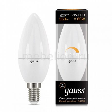 Лампа светодиодная Gauss E14 7Вт 150-265В 3000K 103101107-D