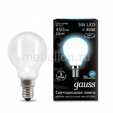 Лампа светодиодная Gauss E14 7Вт 150-265В 2700K 105801107