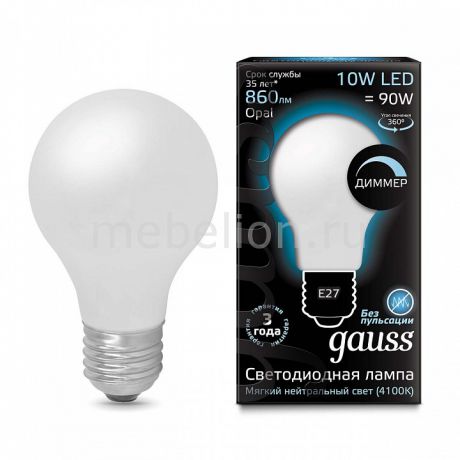 Лампа светодиодная Gauss E27 10Вт 185-265В 4100K 102202210