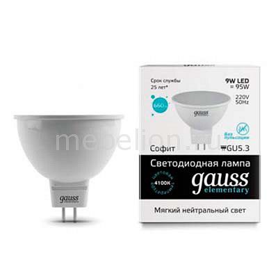 Лампа светодиодная Gauss GU5.3 9Вт 180-240В 4100K 13529