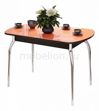 Стол обеденный Мебель Трия Милан ром/венге цаво/оранжевый