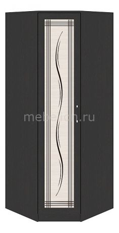Шкаф платяной угловой Мебель Трия Токио СМ-131.09.003 венге цаво/венге цаво/дуб белфорт с рисунком Кожа