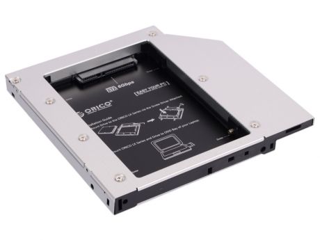 Адаптер HDD в отсек оптического привода ноутбука Orico L127SS-SV 2.5" SATA1 черный