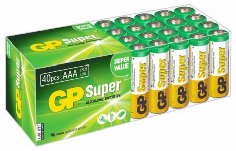 Батарейки GP Super Alkaline 24A LR03 AAA AAA 40 шт GP 24A-B40