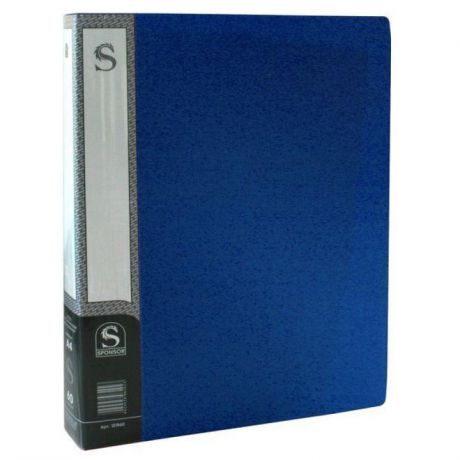 Папка с 60 файлами, форзац, ф.А4, синяя