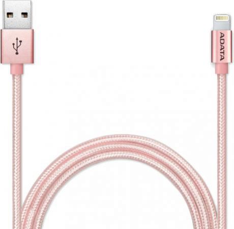 Кабель A-Data Lightning-USB для iPhone iPad iPod 1м розовое золото AMFIAL-100CMK-CRG
