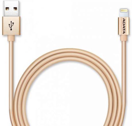 Кабель A-Data Lightning-USB для iPhone iPad iPod 1м золотистый AMFIAL-100CMK-CGD