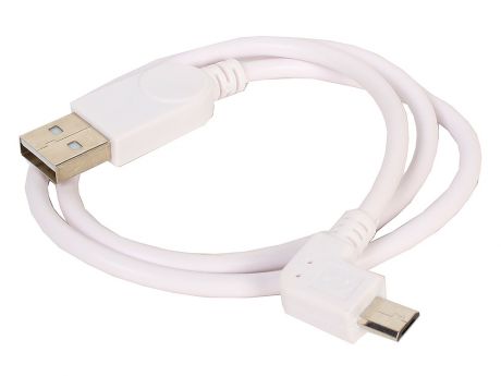 Кабель ORIENT MU-205W1 Micro USB 2.0, Am - micro-Bm (5pin) угловой, левый поворот 90град, 0.5 м, белый