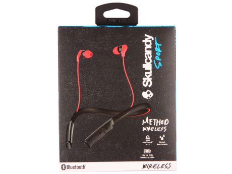 Гарнитура Skullcandy METHOD WIRELESS Black-red Беспроводные / Внутриканальные с микрофоном / Черный-красный / 20 Гц - 20 кГц / до 9 ч / Bluetooth