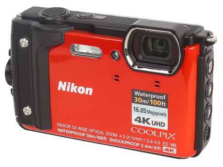 Фотоаппарат Nikon Coolpix W300 Orange (16.0Mp, 5x zoom, 3.0", SDXC, Влагозащитная, Ударопрочная) (водонепроницаемый 30 метров)