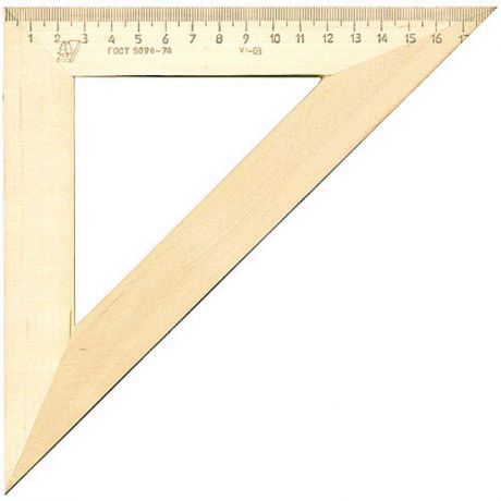 Треугольник деревянный, 45*, 18 см, со штрихкодом
