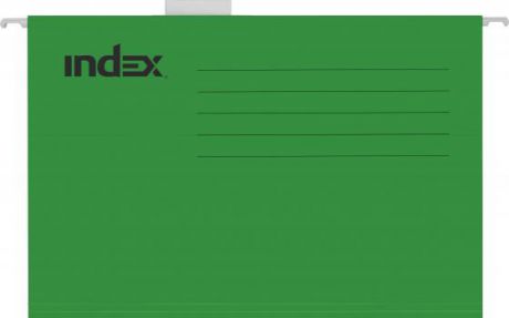 Подвесная папка INDEX, FOOLSCAP, 412х240мм, зелёная, с табулятором ISF02/FC/GN