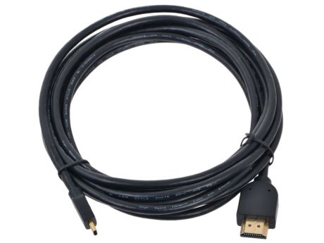 Кабель HDMI-microHDMI Gembird/Cablexpert, 3.0м, v1.3, 19M/19M, черный, позол.разъемы, экран, пакет CC-HDMID-10