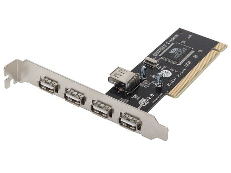 Контроллер 4 port USB 2,0 hub PCI card Orient 602 +cab, ret