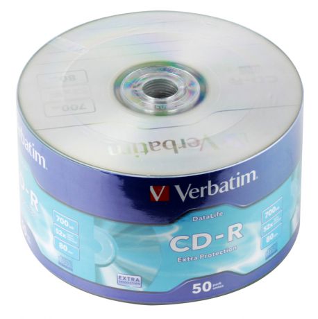 CD-R Verbatim 700Mb 52x 50шт Shrink 43787