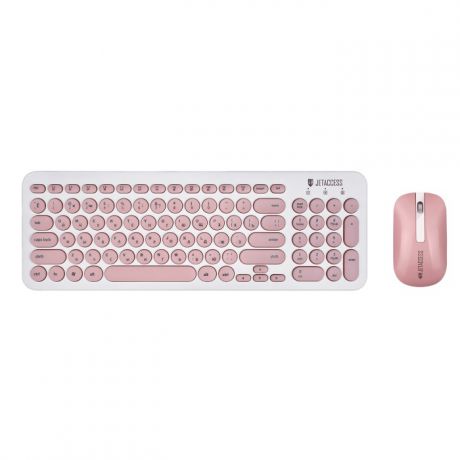 Беспроводная клавиатура Jet.A SlimLine KM30 W White Pink USB 96 клавиш + 12
