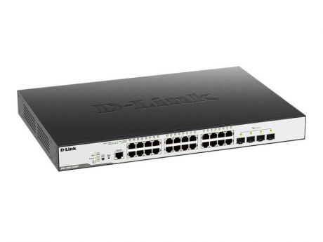 Коммутатор D-Link Switch DGS-3000-28XMP/B1A Управляемый коммутатор 2 уровня с 24 портами 10/100/1000Base-T и 4 портами 10GBase-X SFP+ (24 порта с подд
