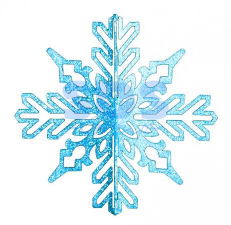 Елочная фигура "Снежинка ажурная 3D", 23 см, цвет синий