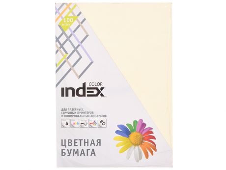 Бумага цветная Index Color, 80гр, А4, желтый (53), 100л