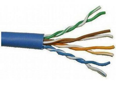 Кабель Lanmaster UTP level 5E 4 пары PVC 200 MHz (305м) синий, 24AWG LAN-5EUTP-BL